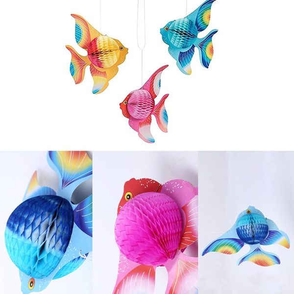 

aquariums 24pcs colorful tissue paper goldfish foldable tropical fish decoration hanging ornament party supplies gold pink blue a50
