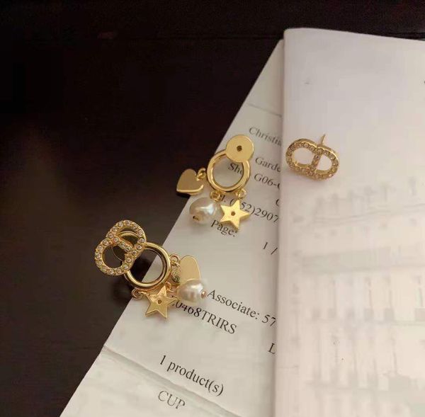 

new fashion pearl earrings female net red love star fashion fine jewelry sale, Silver