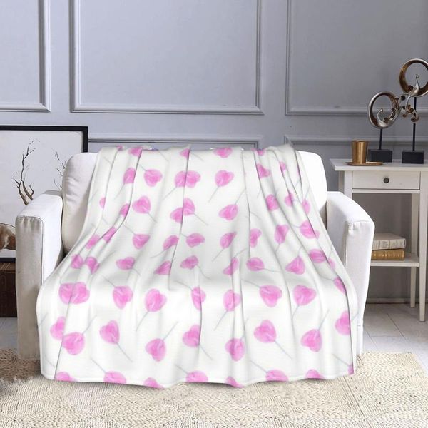 

blankets heart suckers pattern lightweight blanket for home decor, bed, sofa, black, 50"x40"