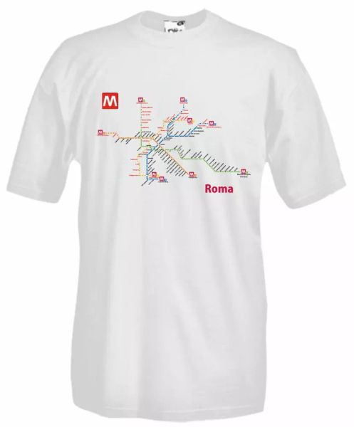 

rome metropolitan shirt line c j421 cotton t-shirt underground, White;black