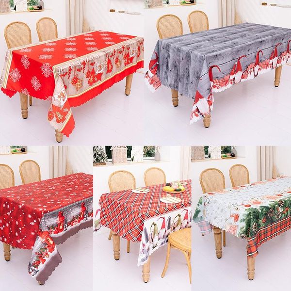 

table cloth 180*144cm runner christmas year party decorations tablecloth xmas elk plaid printed dinner cover
