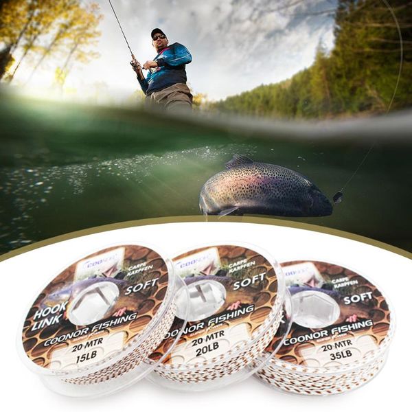 

20m lead core fishing line hook link making mainline 15 lbs 20lbs 35lbs carp rig outdoor portable easy carrying hooks
