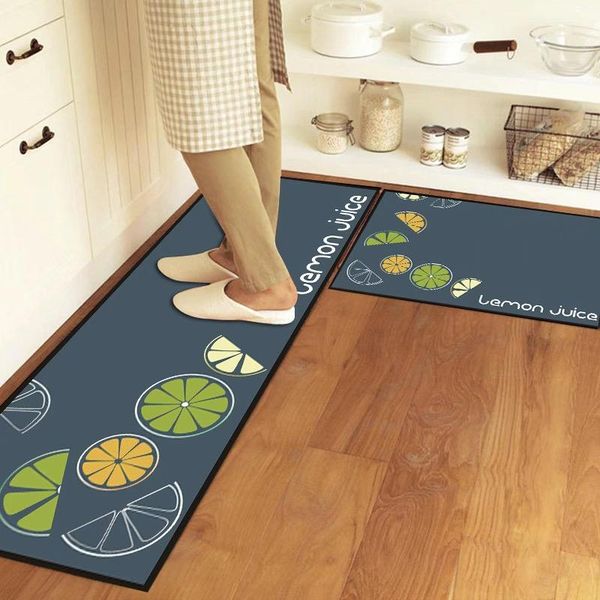 

nordic kitchen bedroom entrance doormat home washable oil-proof long floor decoration living room carpet wood grain anti-slip carpets