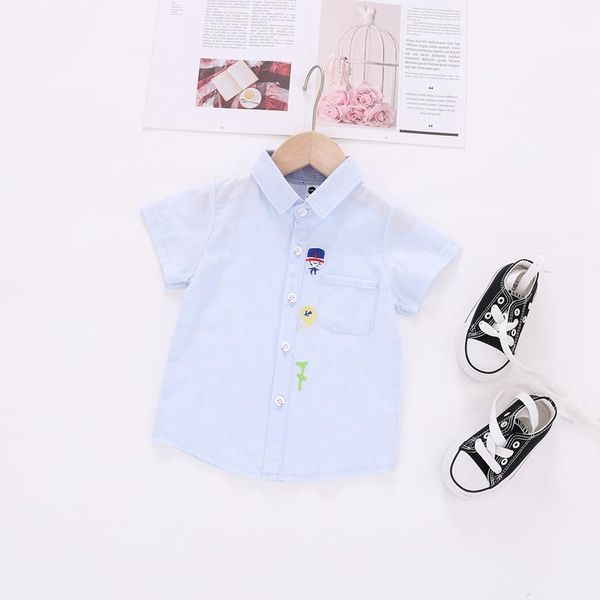 

boys short-sleeved shirts summer shirt cartoon print kids baby boy for children clothes 80-110cm, White;black