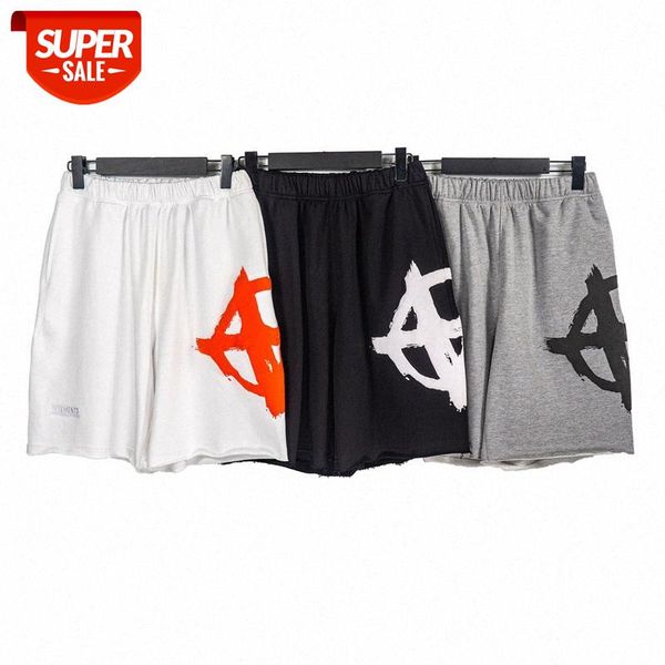 

vetements wei temeng hem curling anti-war series foam printed shorts five-point pants #on6s, Black