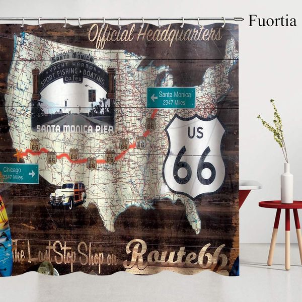 

vintage shower curtain historic route 66 bathroom curtain with hooks us map and route 66 map fabric bathroom curtain sets