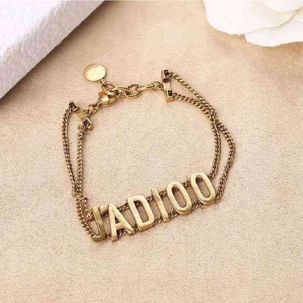 

70% off letter clavicle simple women's fashion two-layer necklace bracelet brass neck chain bracelet, Silver