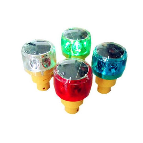 

flashing led solar warning light for traffic safety used, cone with yellow handle