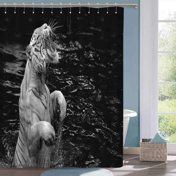 

faith shower curtain safari exotic white tiger polyester shower curtain, w72 xl72