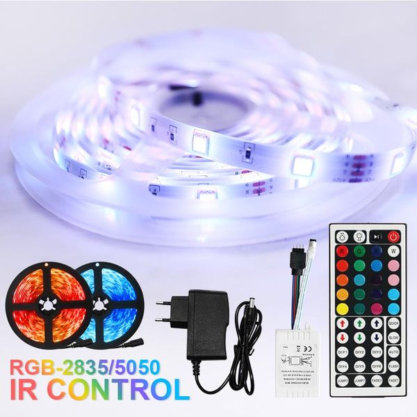 

strips led strip lights luces eu 12v rgb tape diode remote control light for roomdc smd2835 flexible waterproof