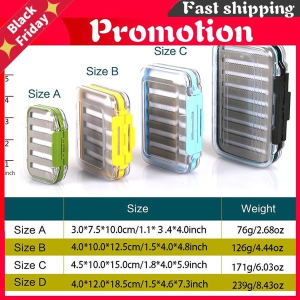 

fishing accessories box waterproof slit foam high density 4 size tackle