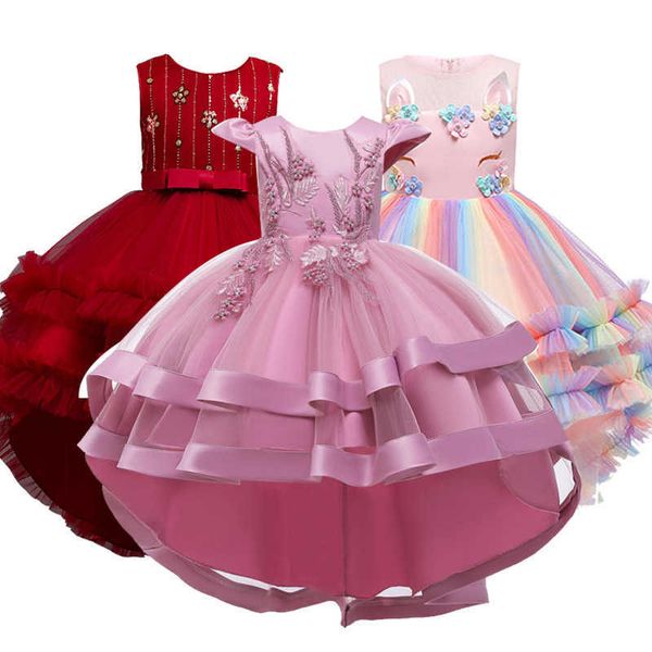 

kids dresses for girls children evening gown 2021 summer flower girls wedding drelegant teenage kids princchic dr12y x0803, Red;yellow