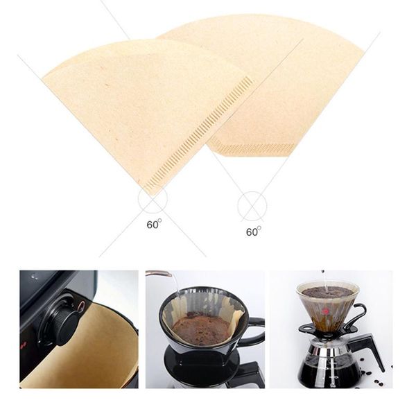 

coffee filters 100pieces original wooden hand drip paper brewer filter bag maker accessories