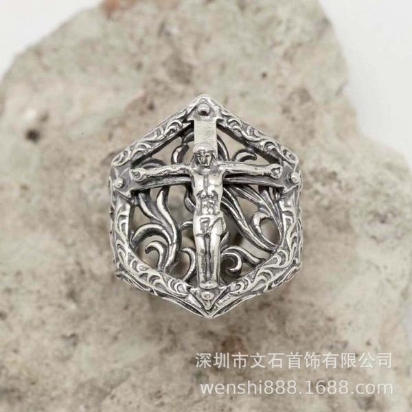 

pure imitates ancient thai silver jesus cross ring