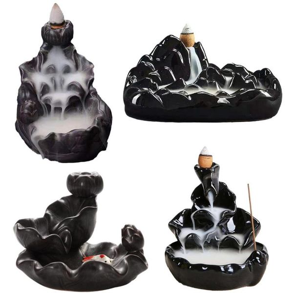 

fragrance lamps backflow incense burner handmade porcelain ceramic waterfall holder stick stand censer retro ornament home