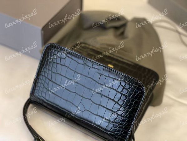 

black leather shoulder bag handbags women bags crocodile pattern not easy to deform designer