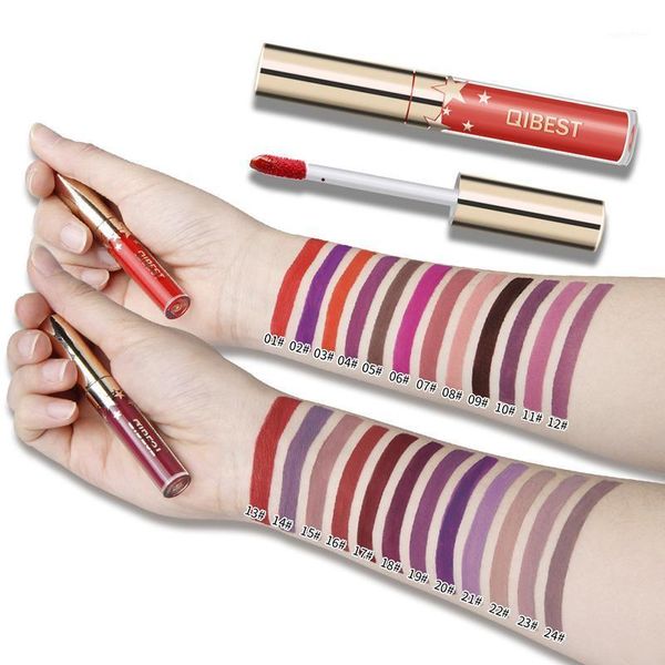 

drop fashion womens matte lip glosses non-stick cup lasting nourish liquid lipstick 24 colors smj1