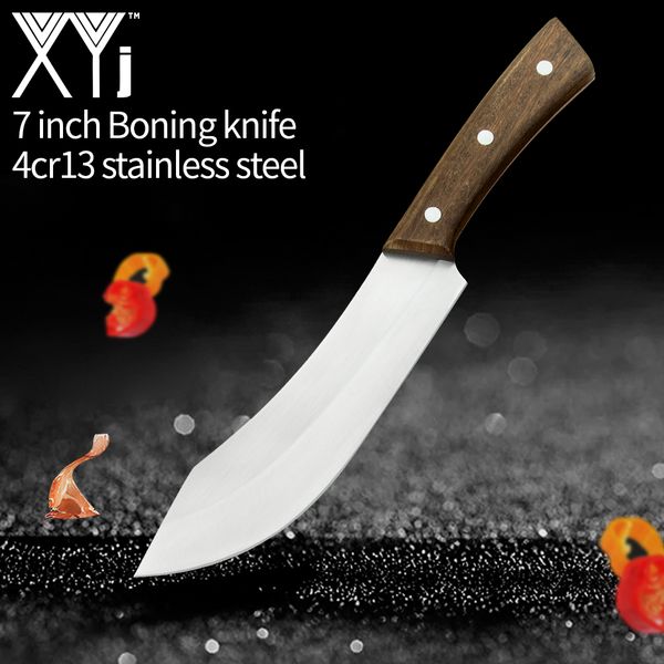 

7 inch boning knife 4cr13 stainess stee knife toos fu tang forged handmade kitchen knife too ceaver fieting broad