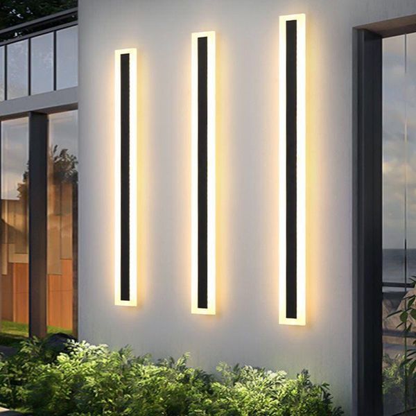 

outdoor wall lamps ip65 waterproof light background strip lamp aluminum long garden balcony porch villa sconce lighting ac220v