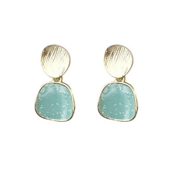 

dangle & chandelier simple and versatile geometric earrings ins style niche design retro temperament small fresh blue fashion jewelry, Silver