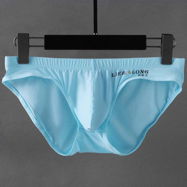 

ice silk briefs low waist thin bag underpants men's youth trend, Black;white
