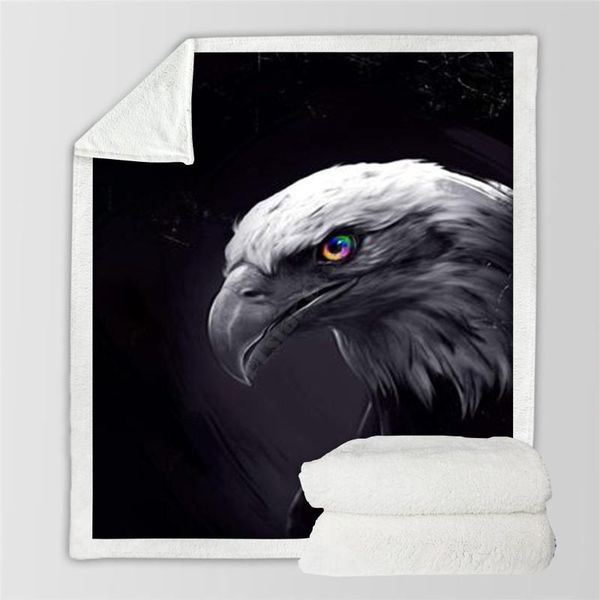 

blankets plstar cosmos eagle fleece blanket 3d print sherpa on bed home textiles dreamlike style-1