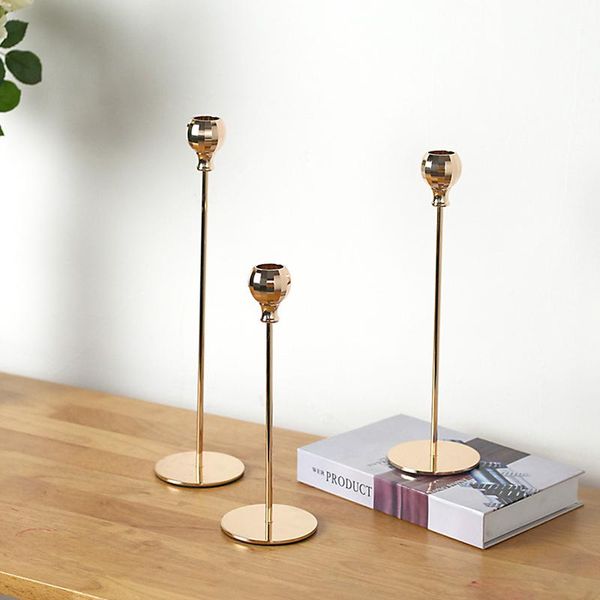 

candle holders 3pcs candlelight dinner candlestick set vintage home wedding wrought iron bar party living room decoration