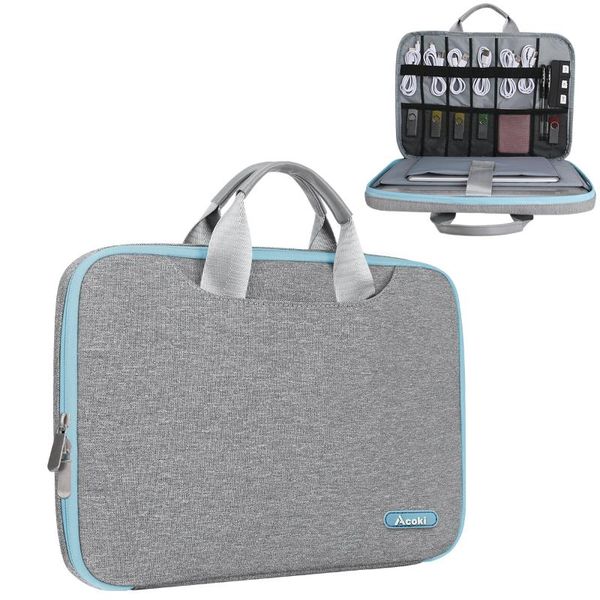 

briefcases acoki 13.3 inch lapcase with electronic accessories storage bag large capacity for notebook,tablet,hard drives,sd cards,