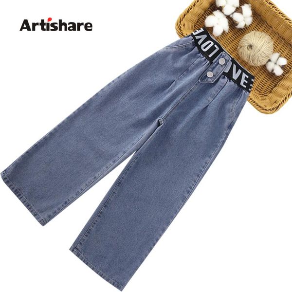 

girls jeans letter kids girl casual style kid spring autumn clothes for 6 8 10 12 14, Blue