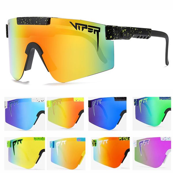 

luxury designer glasses pit viper polarized sunglasses flat windpro of sport fashion eyewear tr90 frame yellow mirrored lens sun glass, White;black