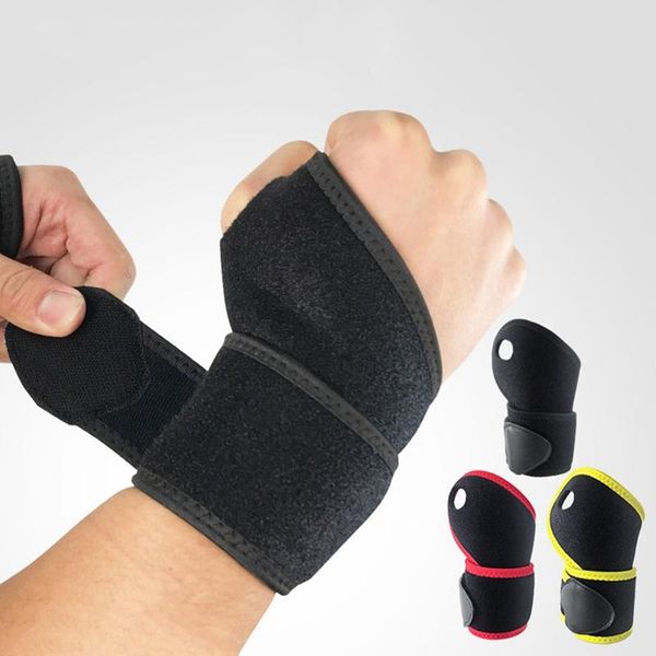 

wrist support 1pc men thumb cover compression forearm wrap belt strap protector breathable adjustable gym sport fitness, Black;red