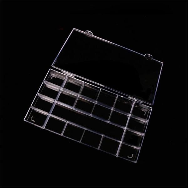 

nail art equipment 21 cells acrylic storage case box container organizer for false tips glitter rhinestone tools empty boxes manicure tool, Silver