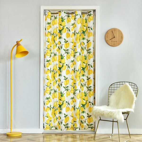 

curtain & drapes w100xh200cm grommet curtains window treatments doorway decoration room darkening lemon print blackout for doors