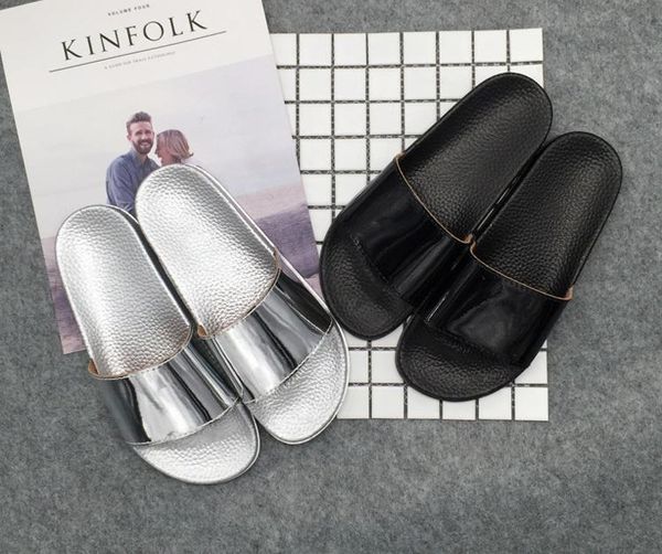 

slippers women slides 2021 fashion platform sandals summer bling beach flip flops comfortable flat shoes, Black