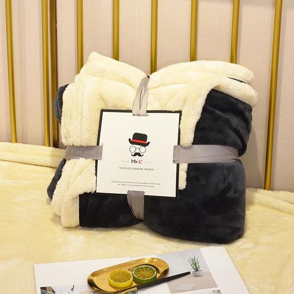 

blankets winter wool blanket ferret cashmere warm fleece super soft throw on sofa bed cover square cobija