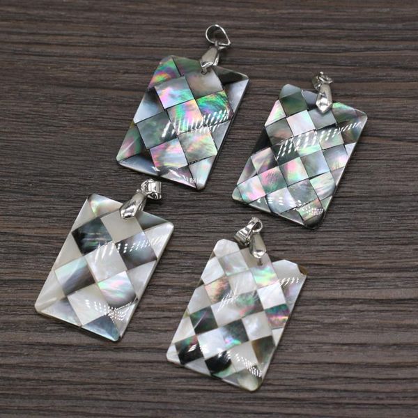 

chokers natural shell pendants charm rectangle mix color for trendy jewelry making diy necklace earrings accessories, Golden;silver