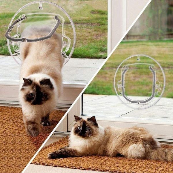 

cat carriers,crates & houses flap door dog gate 4 way locking security lock pet kitten puppy tunnel screen dogs cats window supplies
