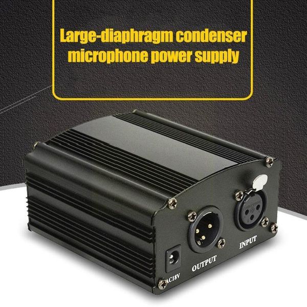 

microphones microphone power box with adapter 48v universal xlr metal led indicator hzm&c housing. full output and input interface e4r2