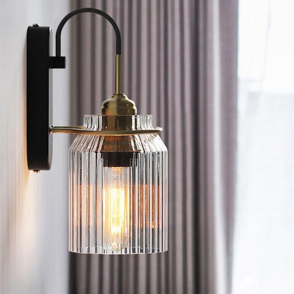 

wall lamp retro industrial style bedside nordic nostalgia bar aisle corridor mirror front iron glass edison sconce fixtures
