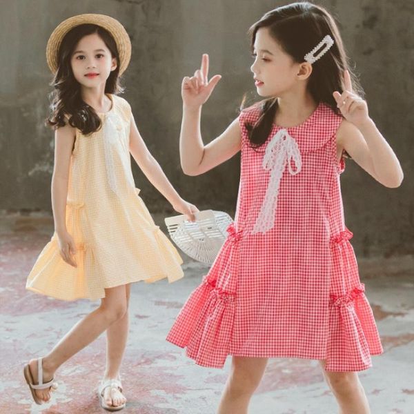 

girl's dresses girl dress kids babyÂ clothes 2021 ribbon spring summer toddler for formal party outfitsÂ sport teenagers uniform dressesÂ, Red;yellow