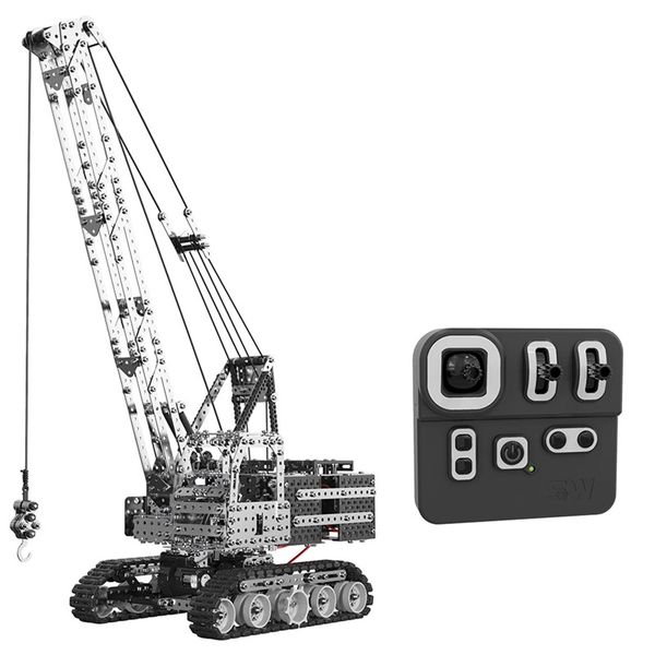 

child educational toy diy building blocks stainless steel assembly 12 channel 2.4g remote control crane lifting parent-child toy