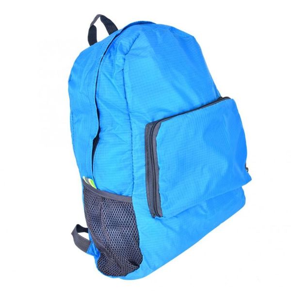 

oxford cloth travel backpack foldable double zipper waterproof camping ventilated shoulders strap outdoor bags