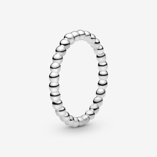 Echte neue Marke Schöner Perlenring 925 Sterling Silber Stapelring mit Blasendetails für Frauen Eheringe Modeschmuck