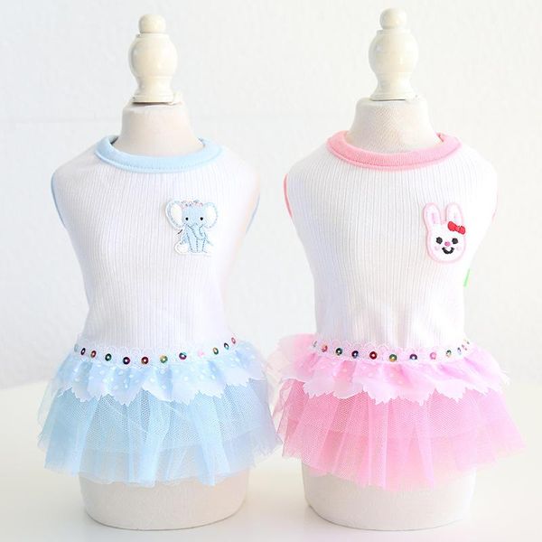 

cat costumes puppies base skirt pink blue striped lace dog dress lovely cotton-padded clothing for dogs pet clothes chihuahua