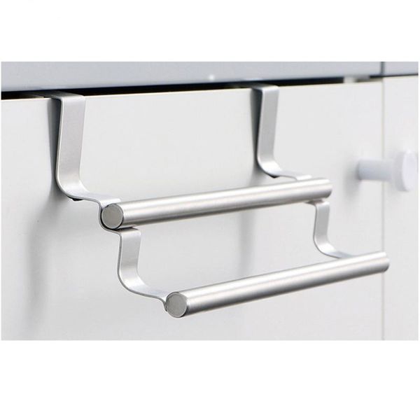 

towel racks bathroom double bar stainless steel over the door brushed hanger cabinet kitchen dish rack