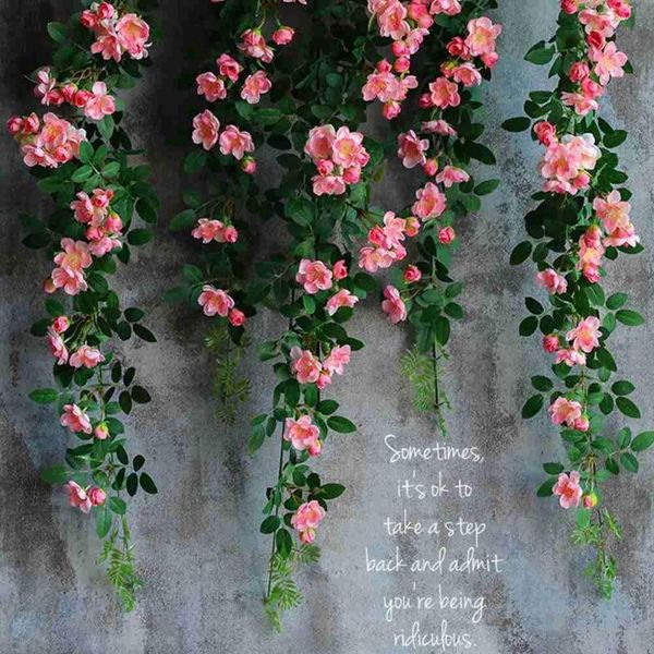 

decorative flowers & wreaths artificial flower ivy vine wedding decoration fake with green leaves rattan hanging garland party home garden d