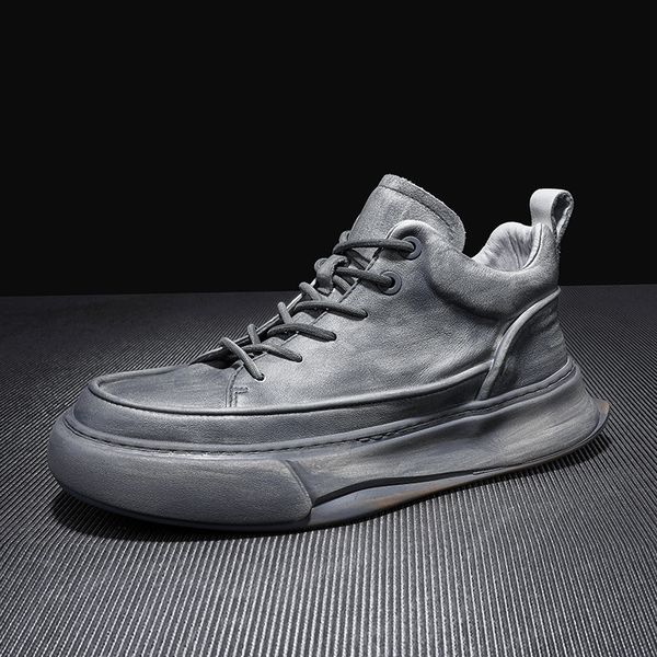 

dad men's winter new high board sports niche fashion grandma grey outdoor running casual shoes, Black