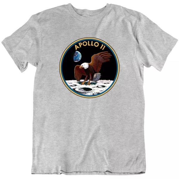 

apollo 11 nasa usa science space t shirt, White;black