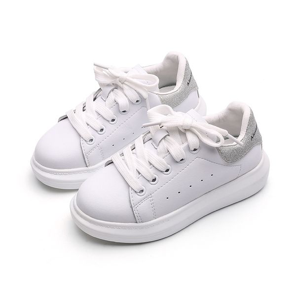 

2021 new fashion children brand white boat shoes girl and boys spring comfortable sneakers soft bow tie running shoes xz057, Black;red