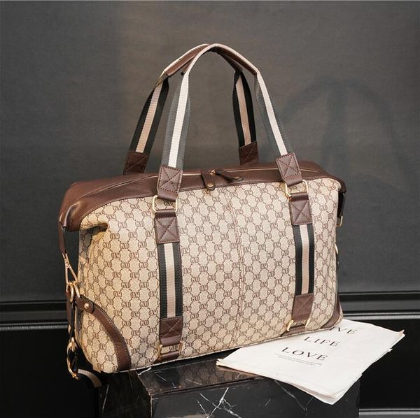 

factory wholesale men handbag street trend color matching travel bag outdoor leisure large leather handbags foreign style printed messenger